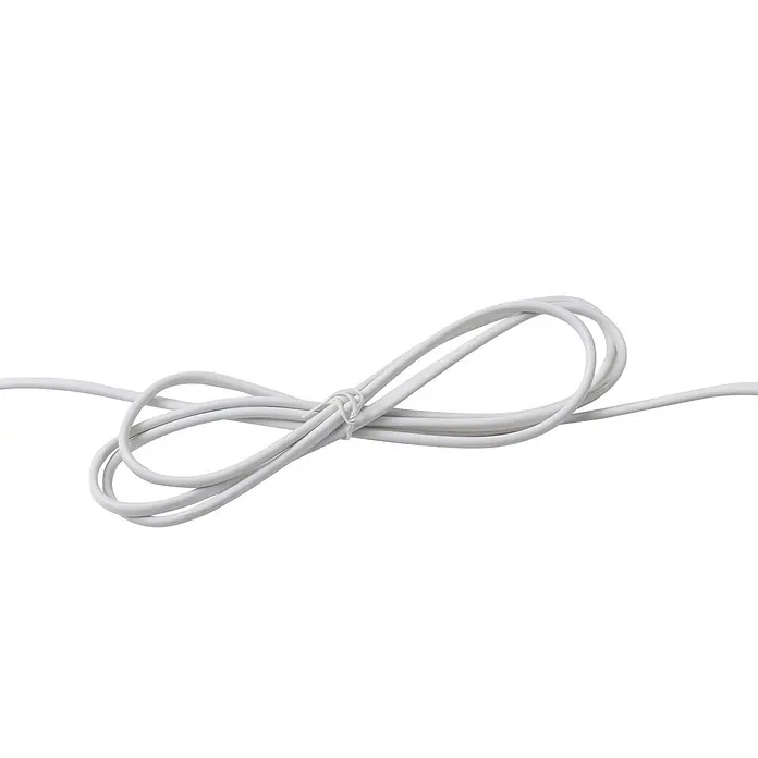 Lindby Tischleuchte Radka - L x B x H: 14,2 x 14,2 x 40,5 cm, weiß / opal, weiß / opal, GU10 - Weißes Kabel, sauber aufgerollt und mit einem Band gesichert.