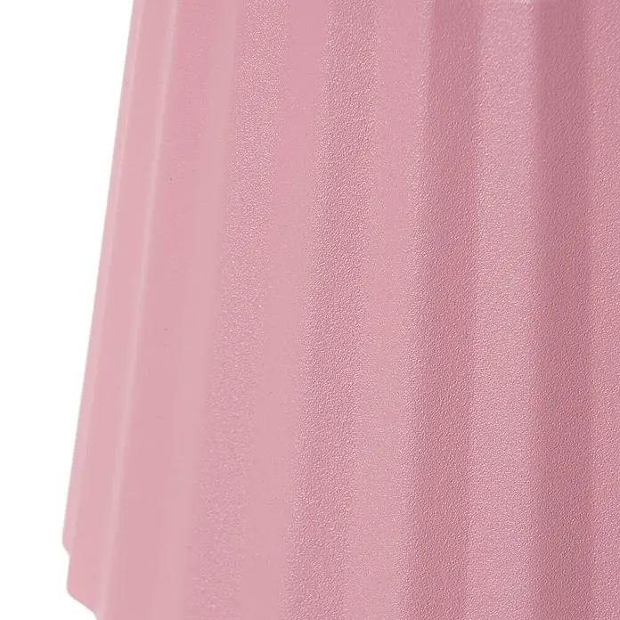 Lindby Tischleuchte Esali - L x B x H: 11 x 11 x 28,5 cm, violett / pink / rose, violett / pink / rose - Rosa Oberfläche mit feiner, granulierter Textur und vertikaler Riffelung.