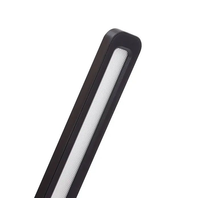 Lindby Tischleuchte Valtorin - L x B x H: 41,8 x 17,8 x 45,7 cm, schwarz, schwarz - Dunkle lineare LED-Lichtleiste mit weißem strukturiertem Diffusor.