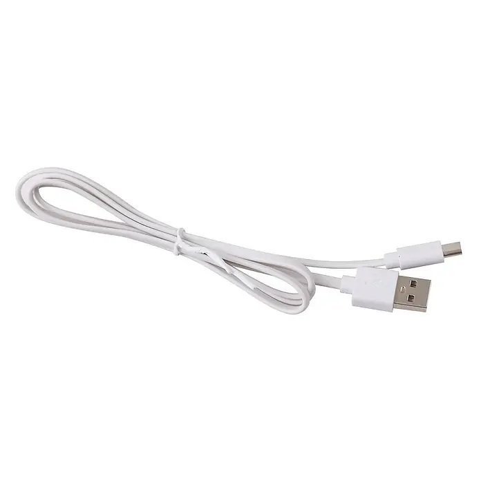 Lindby Tischleuchte Gomba - weiß / opal - Weißes USB-Kabel mit USB-A- und USB-C-Anschlüssen.