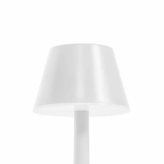 Lindby Tischleuchte Gaja - L x B x H: 9,5 x 9,5 x 24 cm, weiß / opal, weiß / opal - Weiße Lampe mit konischem Lampenschirm und geradem Stiel.