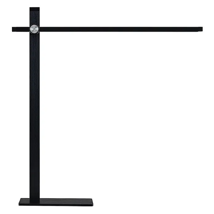 Lucande Tischleuchte Wasko - L x B x H: 45,5 x 12 x 47 cm, schwarz, schwarz - Schwarze lineare Schreibtischlampe mit silbernem Einstellknopf.