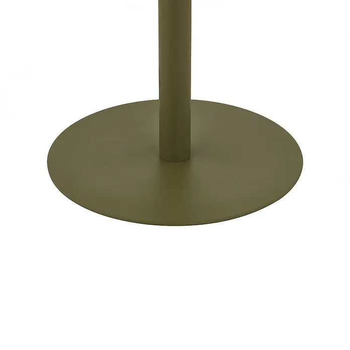 Lindby Tischleuchte Eleia - L x B x H: 16,5 x 16,5 x 44 cm, grün, weiß / opal - Matte olivgrüne Metall-Rundbasis mit einem zentralen zylindrischen Ständer, vermutlich für einen Tisch oder eine Stele.