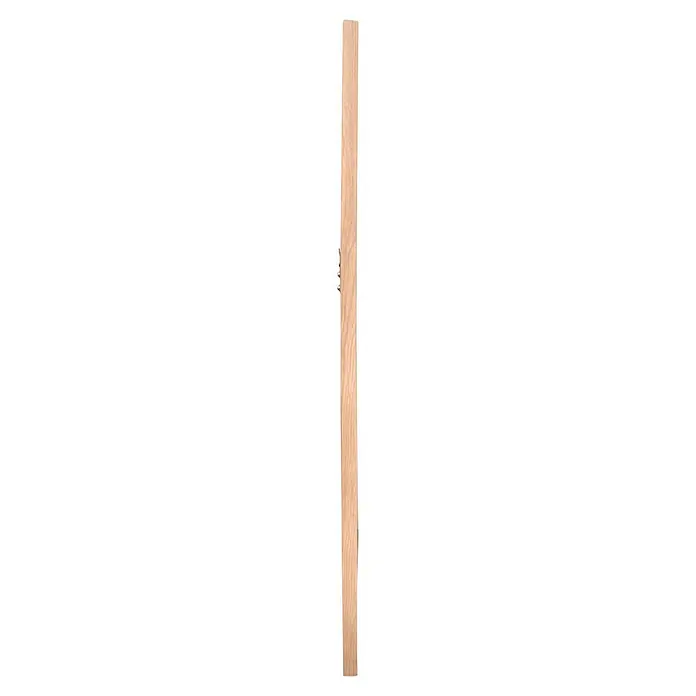 Rahmenspiegel Thea - 48 x 68 cm, Natur, Holz - Langes, hellbraunes Holzbrett mit Metallhaken an einer Seite.