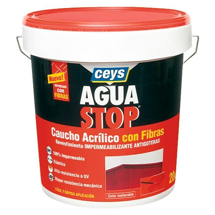 Ceys Impermeabilizante caucho acrílico Agua Stop (Rojo, 1 kg)