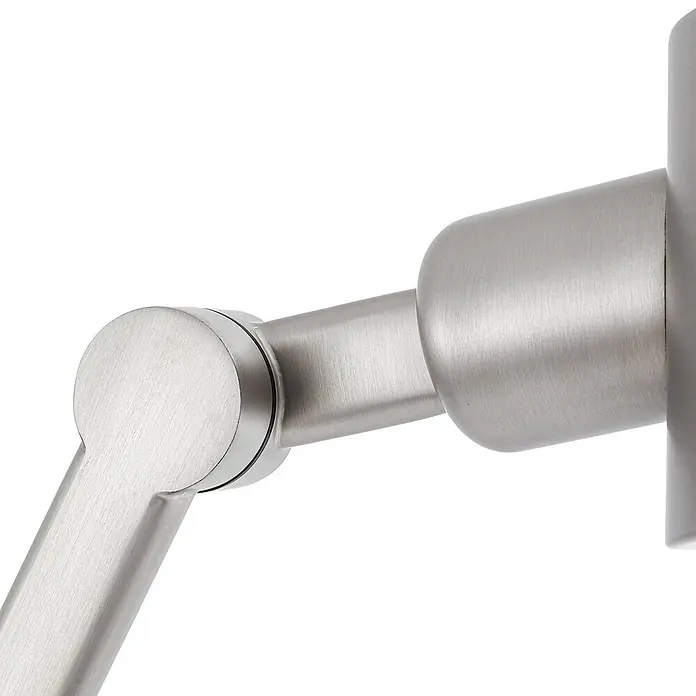 Lucande Tischleuchte Silka - alu / grau / zink, alu / grau / zink, E27 - Gelenk aus gebürstetem Metall, satiniert, für verstellbare Bewegungen.