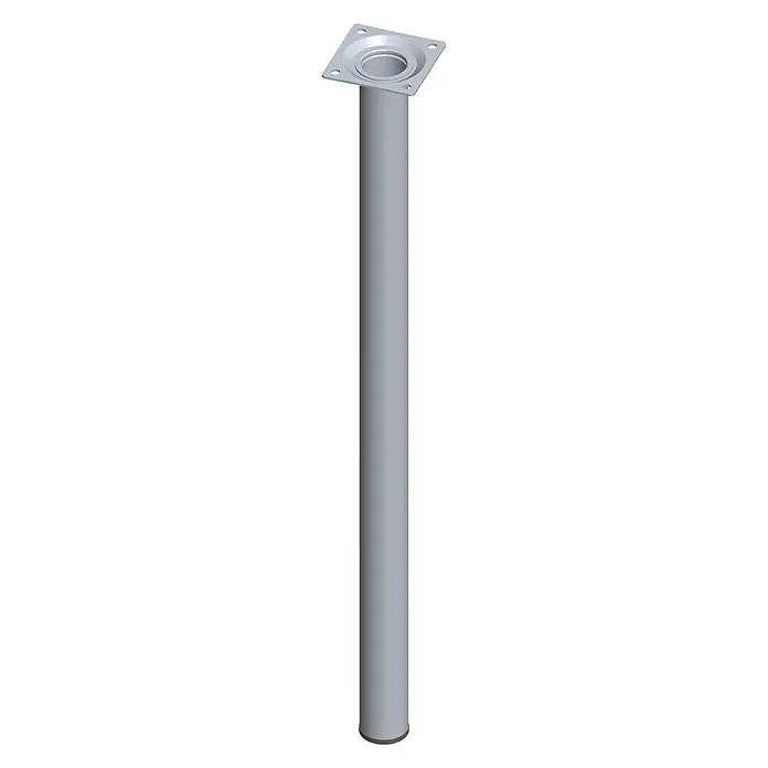 Element System Pata para muebles - Ø x Al: 3 x 60 cm, Capacidad de carga: 50 kg, Acero - Pata de mesa metálica. La pata gris está equipada con una placa de montaje, ideal para la construcción de muebles.