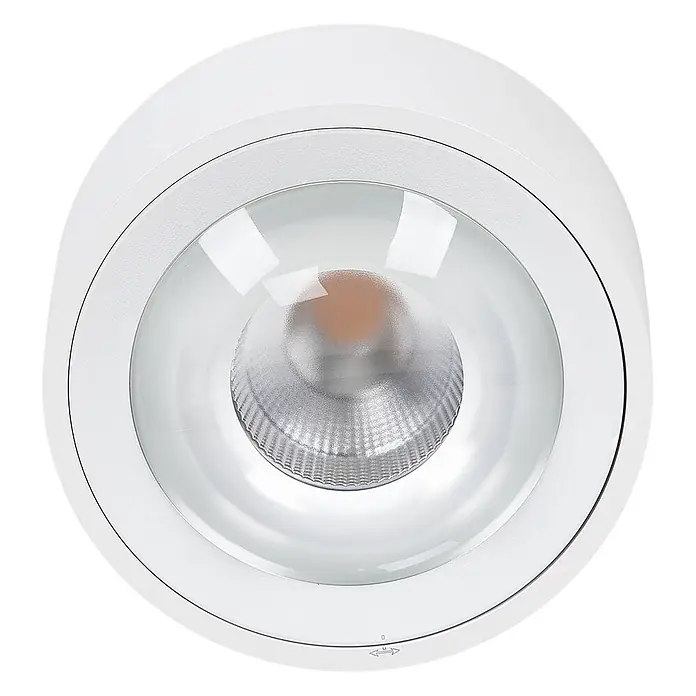 Arcchio Deckenleuchte Rotari - L x B x H: 12 x 12 x 6,9 cm, weiß / opal, weiß / opal - Weißer, runder LED-Strahler mit klarer Schutzabdeckung.