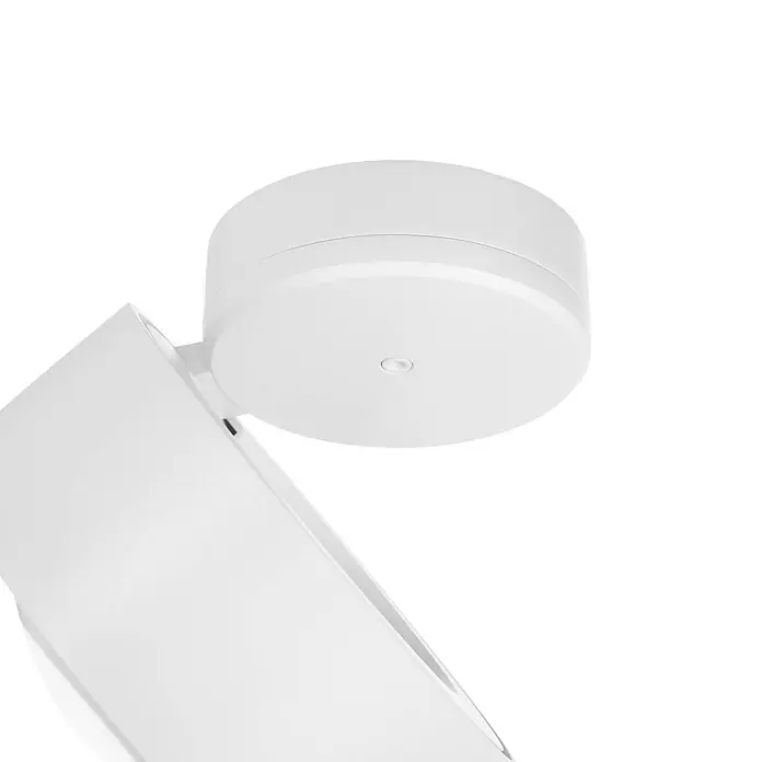 Arcchio Deckenleuchte Rotari - L x B x H: 12 x 12 x 8,1 cm, weiß / opal, weiß / opal - Weiße runde Deckenleuchtenbasis, verbunden mit einem abgewinkelten Strahlerkopf.