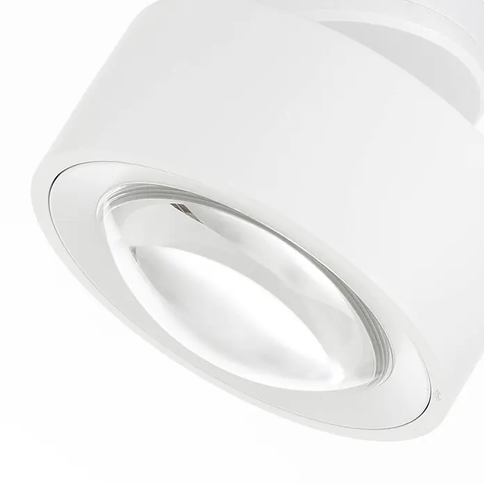 Arcchio Deckenleuchte Rotari - L x B x H: 12 x 12 x 8,1 cm, weiß / opal, weiß / opal - Weißer zylindrischer LED-Strahler mit klarer optischer Linse.