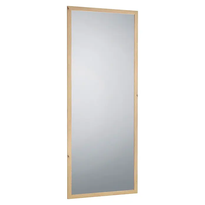 Rahmenspiegel Thea - 66 x 166 cm, Natur, Holz - Rechteckiger Spiegel mit hellem Holzrahmen.