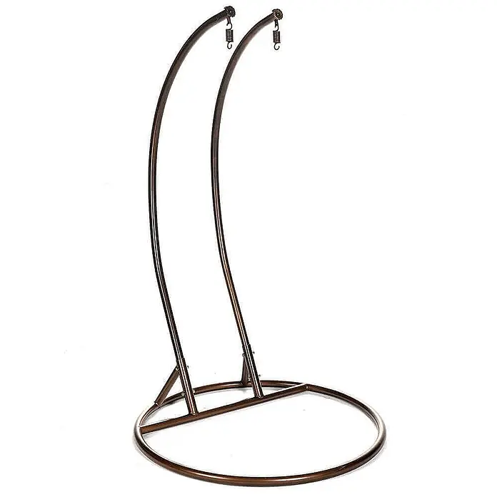 Home Deluxe Hängesesselgestell TORUS Farbe: Braun - Stahl, Schwarz - Bronzefarbenes Metallgestell für Hängesessel mit rundem Fuß und zwei geschwungenen Armen mit Federn.