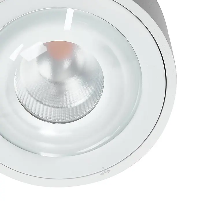 Arcchio Deckenleuchte Rotari - L x B x H: 12 x 12 x 6,9 cm, weiß / opal, weiß / opal - Weiße LED-Einbauleuchte mit klarer Linse, mattiertem Reflektor und Richtungssymbol.