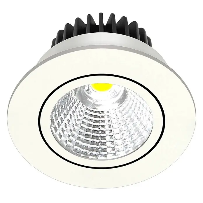 Arcchio Deckenstrahler Zarik - weiß / opal, weiß / opal - Weißer Einbau-LED-Strahler mit schwarzem Kühlkörper und facettiertem Reflektor.