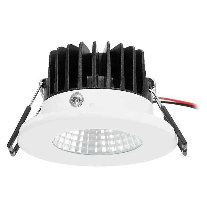 Arcchio Deckenstrahler Lirin - weiß / opal, weiß / opal - Weißer LED-Einbaustrahler mit strukturierter Linse, schwarzem Kühlkörper und Federklammern zur Deckenmontage.
