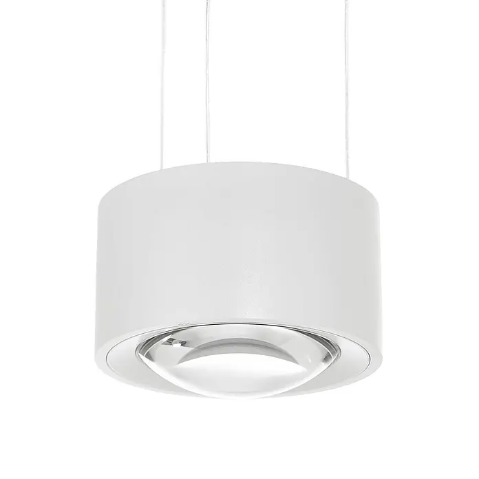 Arcchio Pendelleuchte Rotari - L x B x H: 12 x 12 x 9,3 cm, weiß / opal, weiß (RAL 9003) - Weiße zylindrische Pendelleuchte mit klarer gewölbter Linse.