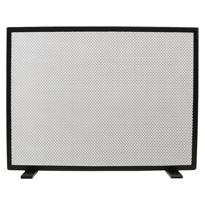 Imex El Zorro Salvachispas - An x Al: 66 x 53 cm, Gris - Protector de chimenea de metal negro con malla fina, ideal para chimeneas de interior.