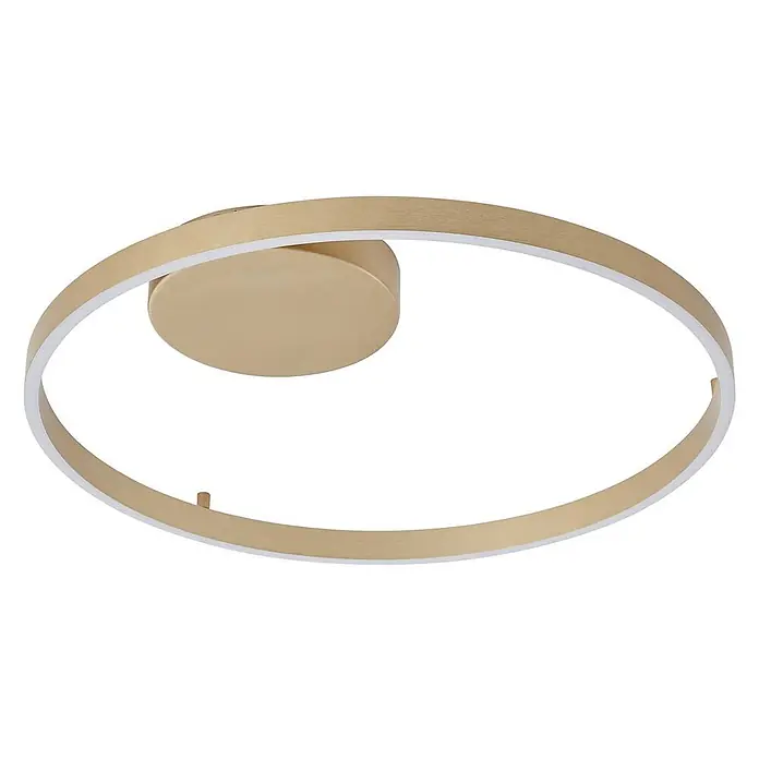 Lucande Deckenleuchte Moise - L x B x H: 60 x 60 x 5 cm, messing / gold - Moderne, goldfarbene LED-Deckenleuchte mit kreisförmigem Design.