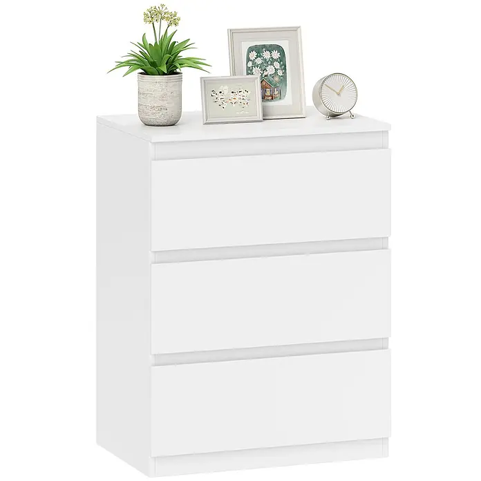 Homcom Kommode 1-teilig - L x B x H: 60 x 40 x 79 cm, Weiß, Anzahl Schubladen: 3 Stk. - Weiße Kommode mit drei geräumigen Schubladen.