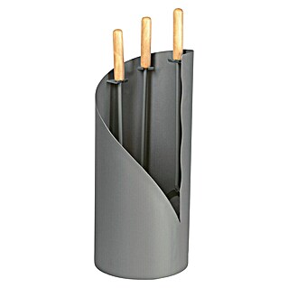 Lienbacher Juego de utensilios para chimenea (3 pzs., Antracita, Altura: 64 cm)