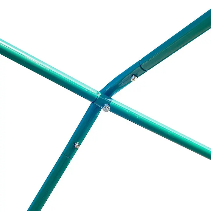 Outsunny Gewächshaus - 595 x 300 cm, Material Seitenwand: Kunststoff, 2 mm - Grüne röhrenförmige Metallrahmenteile mit Schrauben verbunden.