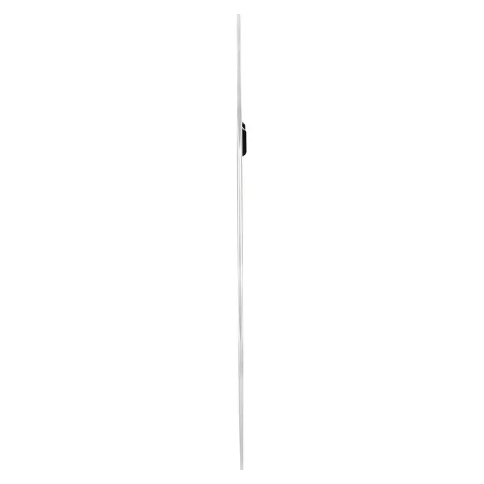 Rahmenspiegel Esra - Durchmesser: 50 cm, Weiß, Metall - Weißes, längliches Bauteil mit schwarzem Seitenaufsatz.