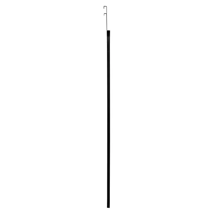 Türspiegel Beate - 31,5 x 123 cm, Schwarz - Vertikaler schwarzer Aufhänger mit zwei Metallhaken.