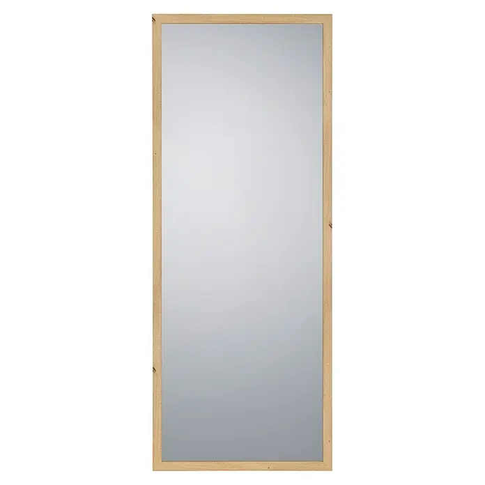 Rahmenspiegel Thea - 66 x 166 cm, Natur, Holz - Rechteckiger Wandspiegel mit hellem Holzrahmen.