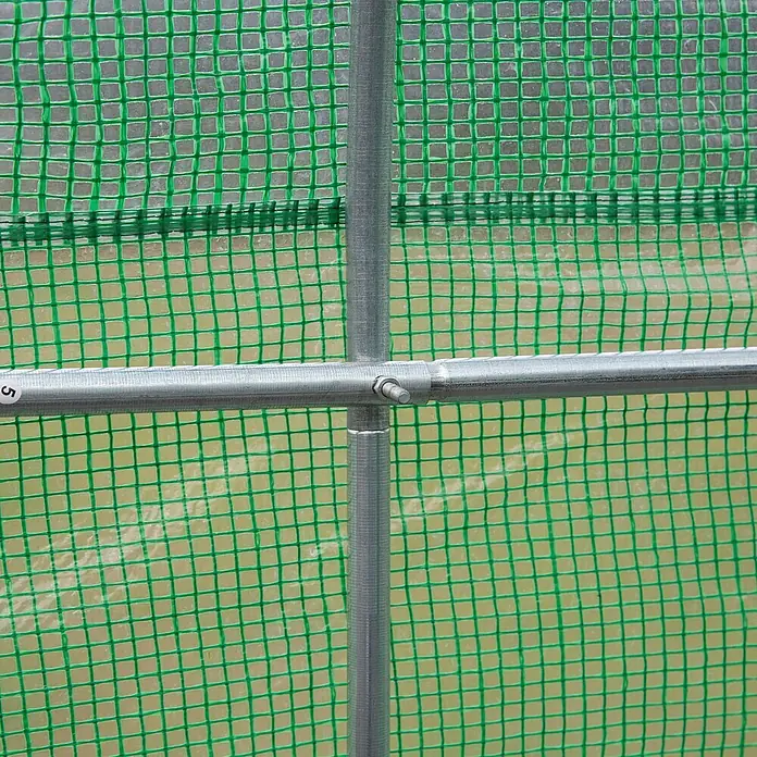Outsunny Gewächshaus - 350 x 300 cm, Material Seitenwand: Kunststoff, 2 mm - Grüne, transparente, gitterverstärkte Gewächshausfolie mit silbernem Metallrahmen und Verbindung.