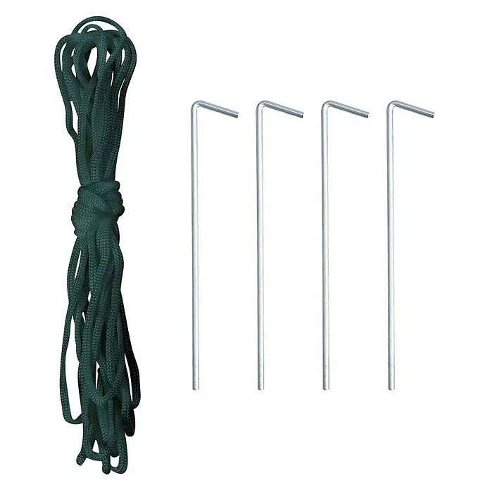 Furnicato Gewächshaus - Außenmaß inkl. Dachüberstand (B x T): 300 x 590 cm, Material Seitenwand: Kunststoff, 14 mm, Grau - Grünes Seil und vier silberne Zeltnägel aus Metall für den Außenbereich.