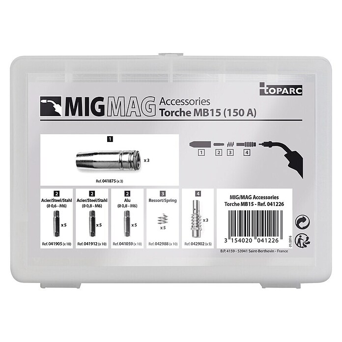 Gys MIG-MAG-Zubehör-Set (Passend für: MIG Brenner MB 15, 26-tlg.)