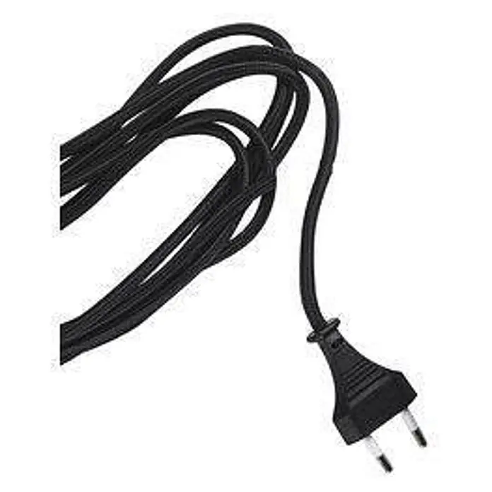 PR Home Pendelleuchte 24cm Fensterleuchte - 25 W, E27 - Schwarzes textilummanteltes Netzkabel mit zweipoligem Eurostecker für elektrische Geräte.