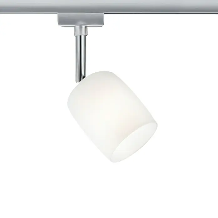 Paulmann URail LED-Spot Blossom10 W, Chrom matt, G9, 1 Stk. - Moderne Deckenleuchte mit weißem Lampenschirm und silberner Halterung für stilvolle Beleuchtung im Raum.
