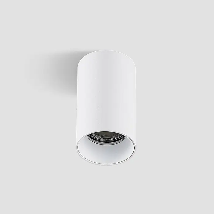 Arcchio Deckenleuchte Brinja - L x B x H: 6 x 6 x 10,5 cm, weiß / opal, weiß / opal, GU10 - Weißer zylindrischer Aufbau-Downlight für Deckenmontage.