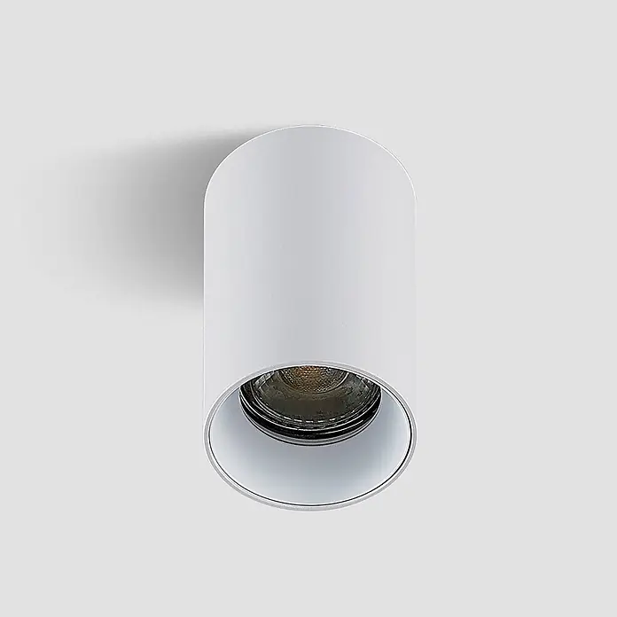 Arcchio Deckenleuchte Brinja - L x B x H: 6 x 6 x 10,5 cm, weiß / opal, weiß / opal, GU10 - Weißer zylindrischer Aufbau-Downlight mit innenliegender Lichtquelle.