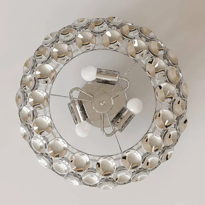 Lindby Deckenleuchte Reza - chrom / silber, chrom / silber, E14 - Runde Deckenleuchte aus Chrom mit Spiegelscheiben und drei weißen Glühbirnen.
