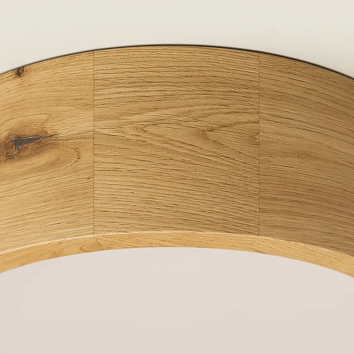 Envostar Deckenleuchte Kerio - L x B x H: 27 x 27 x 8 cm, Holz hell, E27 - Gebogener Leuchtenrahmen aus hellen Eichenholzpaneelen.