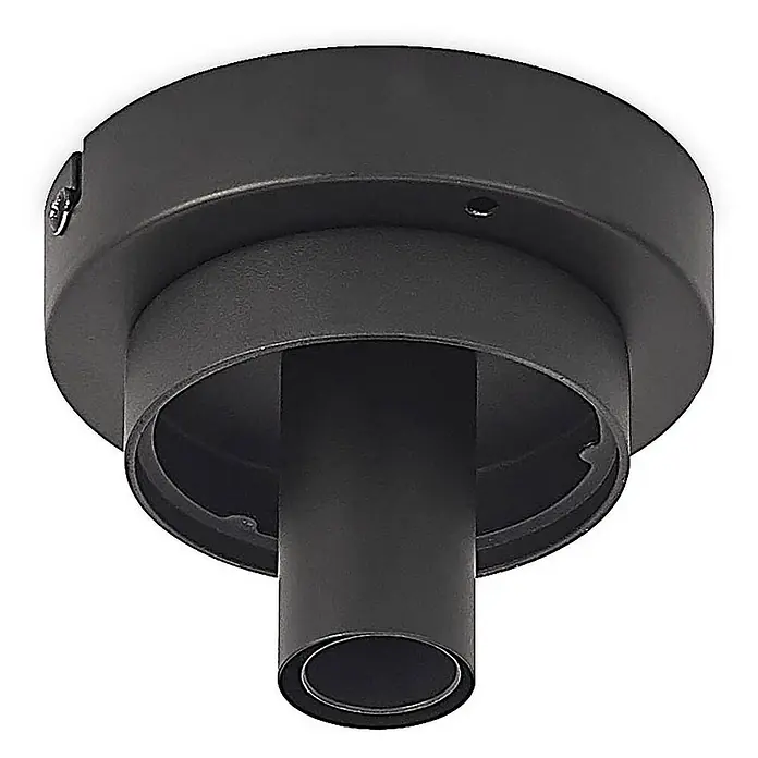 Lindby Deckenleuchte Carmalin - L x B x H: 15 x 15 x 19 cm, schwarz, E14 - Mattschwarze Aufputz-Leuchtenbasis mit zylindrischem Mittelelement.