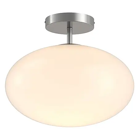 Lindby Deckenlampe in nickel satiniert, weiß, Deckenleuchte rund