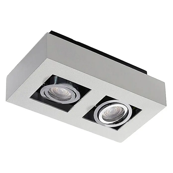 Arcchio Deckenstrahler Vince - weiß / opal, weiß / opal, GU10 - Weißer doppelter Einbaustrahler mit Chromringen, ideal für Deckenmontage.