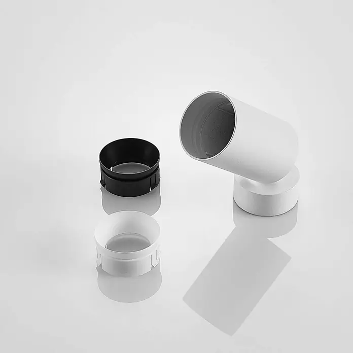 Arcchio Deckenstrahler Brinja - L x B x H: 6 x 6 x 13,2 cm, weiß / opal, weiß / opal, GU10 - Weißer, verstellbarer Strahler mit mattem Finish, mit schwarzen und weißen zylindrischen Einsätzen.