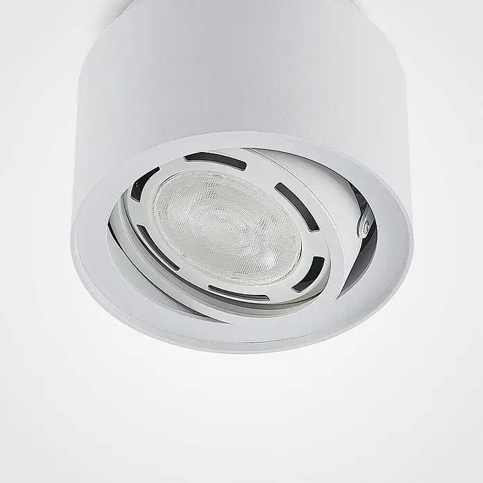 Arcchio Deckenstrahler Walisa - weiß / opal, weiß / opal, GU10 - Weißer zylindrischer Aufbaustrahler mit schwenkbarer Innenleuchte.
