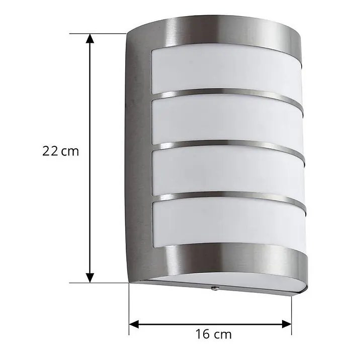 Lindby Außenwandleuchte Noyan - alu / grau / zink, alu / grau / zink, IP44 - Moderne Wandleuchte aus gebürstetem Metall mit weißen Paneelen, H 22 cm, T 16 cm.