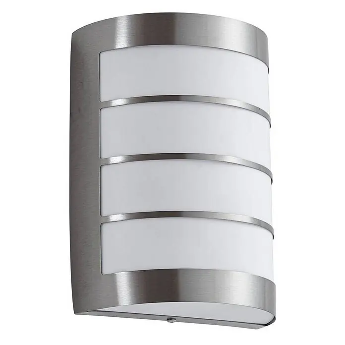 Lindby Außenwandleuchte Noyan - alu / grau / zink, alu / grau / zink, IP44 - Gebürstete Metall-Wandleuchte mit mehreren weißen gekrümmten Diffusoren.
