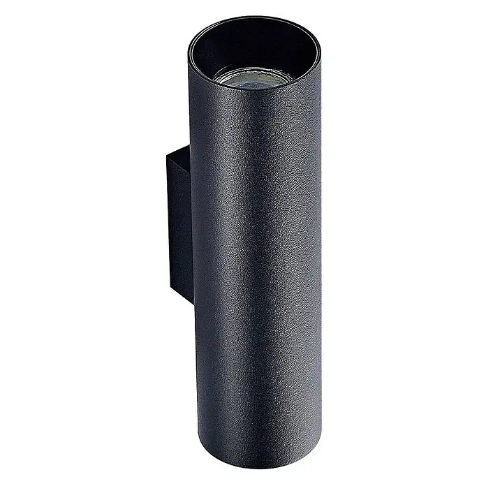Arcchio Wandleuchte Brinja - L x B x H: 7,2 x 6 x 22,5 cm, schwarz, schwarz, GU10 - Schwarze zylindrische Wandleuchte mit strukturierter Oberfläche für den Außenbereich.