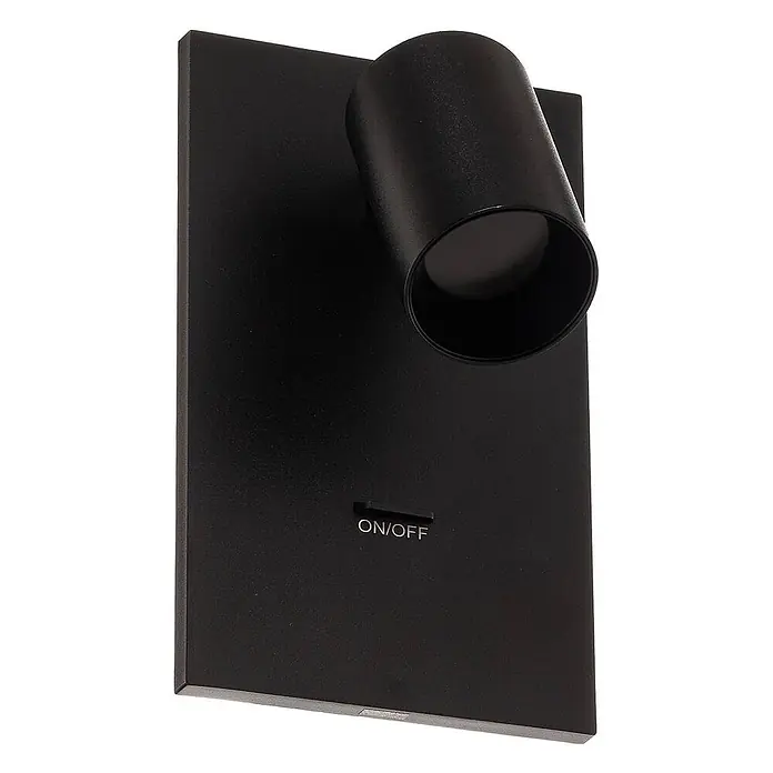 Arcchio Wandstrahler Brinja - schwarz, schwarz, GU10 - Schwarzer, wandmontierter LED-Strahler mit verstellbarem Zylinderkopf und integriertem Ein-/Ausschalter.