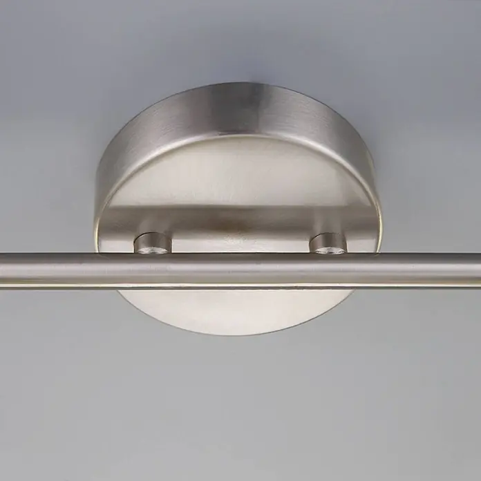 Lindby Wandleuchte Kara - alu / grau / zink, G9 - Gebürstete Metall-Leuchtenbasis in Silberoptik mit horizontaler Haltestange.
