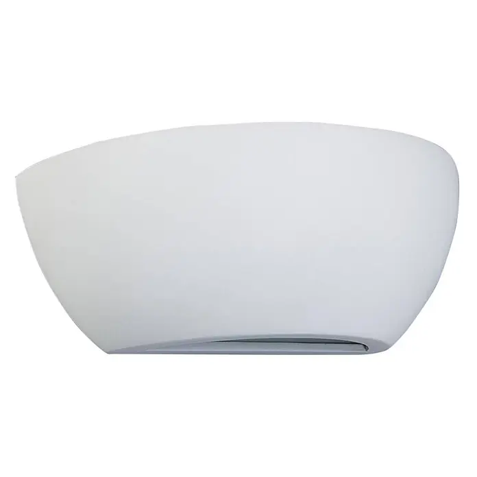 Lindby Wandleuchte Felia - L x B x H: 12 x 24,5 x 9 cm, weiß / opal, E14 - Weiße, geschwungene Wandleuchte mit Öffnungen für Up- und Downlight-Beleuchtung.