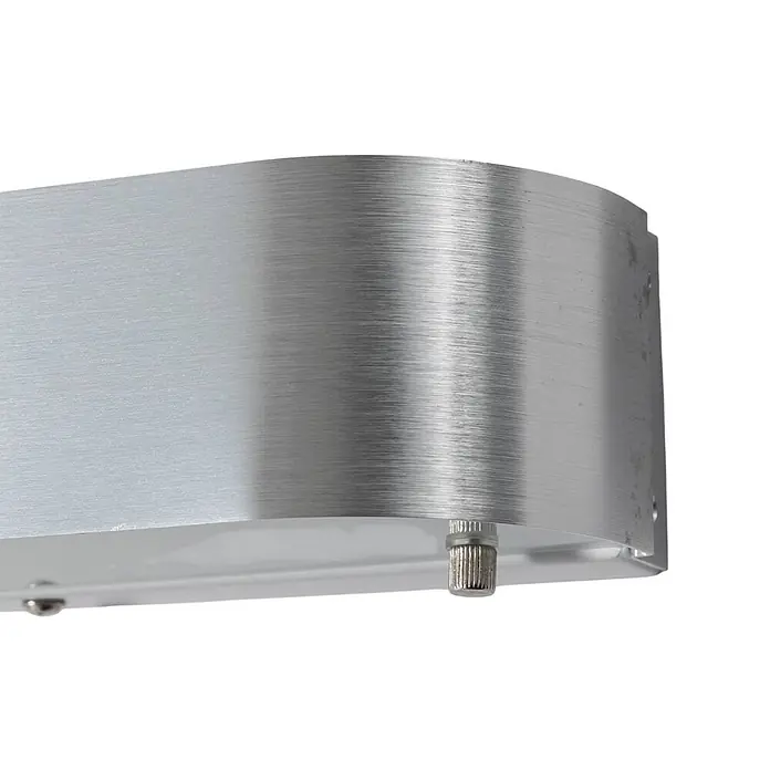 Lindby Wandleuchte Nika - alu / grau / zink, alu / grau / zink, E14 - Lineare Leuchte aus gebürstetem Aluminium mit lichtdurchlässigem Diffusor und sichtbarer Rändelschraube.