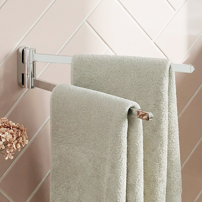Lenz Aura Handtuchhalter (Breite: 6,5 cm, Silber, Glänzend)
